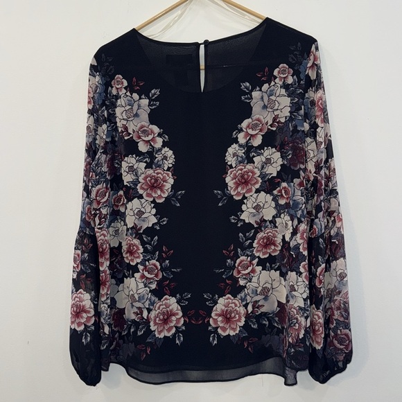 Investments size Large long sleeve blouse with sheer sleeves NWT - Picture 5 of 7